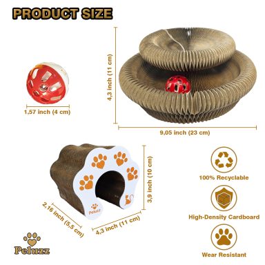 Peluzz cat scratcher size, dimensions, and product details